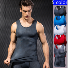 Compressão correndo colete masculino verão treino treinamento tanque apertado topos secagem rápida musculação treino ginásio camisas sem mangas 2024 - compre barato