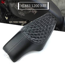 Black Motorcycle Driver Front Rear Passenger Seat Two Up Seat For Harley Sportster XL883 1200 X48 XL 1200 883 48 2004-2016 2024 - buy cheap