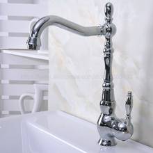 Grifo de baño cromado pulido de un solo Mango, mezclador de agua caliente y fría, lavabo de cocina, montado en cubierta, znf929 2024 - compra barato