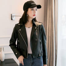 Women's Leather Jacket 2021 Spring Autumn Short Motorcycle Clothing Slim Korean Plus Velvet Thick Female  Chaqueta Mujer 2024 - buy cheap