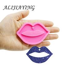 Llavero brillante con forma de boca y labios, molde de silicona para bricolaje, resina epoxi DY0170 2024 - compra barato