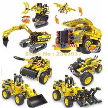 Urban Construction Engineering Military Tank Plane Robot Excavator Dumper Bulldozer Fork Truck Building Blocks Toy 2024 - buy cheap