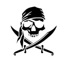 Pirate Skull Personalized Car Stickers Stylish Motorcycle PVC Vinyl Decals Black/Silver 2024 - buy cheap