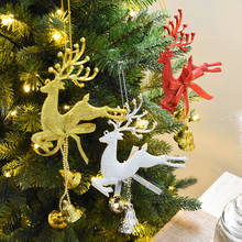 Adornos colgantes para decoración de árbol de Navidad, simulación de alce en forma de campana, decoraciones navideñas para el hogar, artesanía colgante, 20cm 2024 - compra barato