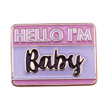 Hello I'm Baby Pink Name Tag Pin Funny Meme Decor 2024 - buy cheap