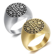 Vintage Bible Cross Rings for Men Him Stainless Steel Catholicism Religious Male Jewelry US Size 7-15 2024 - buy cheap