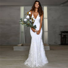 Verngo boho wedding dress Lace Appliques Mermaid Wedding dress Long Bride Dress Open Back Wedding Gowns Robe De Mariee 2024 - buy cheap