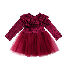 1-6Years Winter Warm Baby Girls Dress Kids Clothes Velvet Fleece Long Sleeve Princess Tutu Party Dresses 2024 - buy cheap