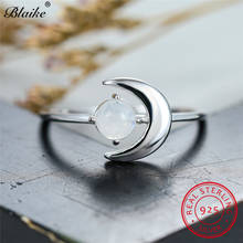 Милое кольцо с Луной, 925 пробы, серебро, Круглый лабораторный лунный камень, кольца для женщин, минималистичные тонкие кольца, обручальное кольцо, ювелирное изделие 2024 - купить недорого