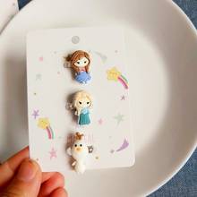 Disney children's doll accessories ring cartoon frozen elsa anna  princess mermaid girls ring 3 pcs a card 2024 - buy cheap