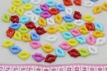 1000 pçs kawaii kitsch plástico lábios decoden cabochons charms cab botões 17mm cores misturadas flatback decodens 2024 - compre barato