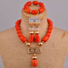 Orange Coral Beads Jewelry Set Nigerian Wedding African Necklace Beads Set Bridal Jewelry Sets Bride Set 2-03A2 2024 - buy cheap