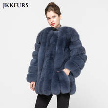 2020 New Women's Real Fox Fur Coat Genuine Natural Fur Jacket Fashion Vertical Style Lady's Fur Outwear High Quality S7158B 2024 - buy cheap