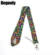 Colorful love Neck Strap Lanyards ID badge card holder keychain Mobile Phone Strap Gift Ribbon webbing necklace 2024 - buy cheap