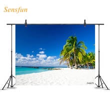 LEVOO летний фон для фотосъемки пальмы тропический пляж океан фон для фотосъемки фон для фотостудии фотосъемка из винила 2024 - купить недорого