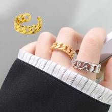 2021 New Fashion Copper Temperament Personality Retro Chain Twist Opening Joint Men's and Women's Metal Alloy Geometric Ring 2024 - buy cheap