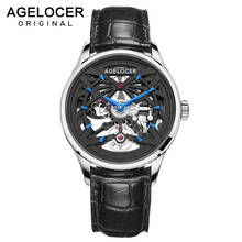 AGELOCER, новые модные мужские механические часы, дизайн скелета, лучший бренд, Роскошные Водонепроницаемые Мужские автоматические часы Montre Homme 2021 2024 - купить недорого