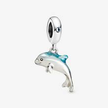 Authentic 925 Sterling Silver Charm New Blue Dolphin Fashion Creative Pendant Fit Pandora Women Bracelet & Necklace Diy Jewelry 2024 - buy cheap