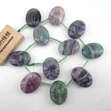 APDGG Natural Purple Green Fluorite Oval Beads 22x30mm Top Drilled Focal Bead 15" Strand Jewelry Making DIY 2024 - buy cheap