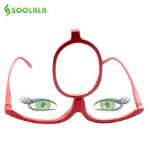 SOOLALA 2pcs 180 Degree Rotating Makeup Reading Glasses Women Cosmetic Folding Magnifying Flip Makeup Glasses 2024 - buy cheap