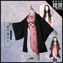 Traje de Demon Slayer de Anime japonés, disfraz de Kimetsu no Yaiba, Kamado, Nezuko, Kimono encantador, Cosplay, cualquier tamaño, envío directo 2024 - compra barato
