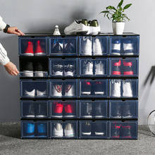 Organizador de gavetas para sapatos, caixa transparente de plástico empilhável para armazenamento de sapatos e bota, organizador de gavetas em casa 2024 - compre barato