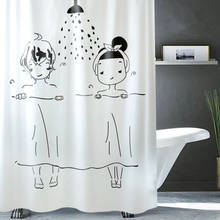 Men/Women Shower Illustration Waterproof Mildew Shower Curtain Toilet Partition Curtain Bathroom Curtain with Hooks 2024 - buy cheap