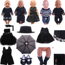Black Series Skirt Sweater Fashion Fit 18-Inch American Doll And 43cm Reborn Baby Doll, Our Generation, Christmas Gifts For Girl 2024 - buy cheap