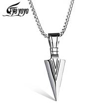 EyeYoYo Spearhead Pendant Men Stainless Steel Arrowhead Pendants Long Chain Necklaces Jewelry 2024 - buy cheap