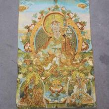 Thangka-Bordado de seda para decoración del hogar, estatua de Buda tibetano de 35 pulgadas, brocado, Padmasambhava de Nepal 2024 - compra barato