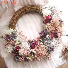 10/15/20/25/30cm Rattan Wreath Artificial Flowers Garland Dried flower frame For Christmas Home Decor DIY Floral Wedding Wreaths 2024 - buy cheap