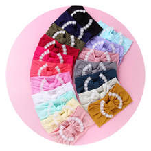 Cute Big Bow Nylon Headbands Lace Trimming Solid Elastic Hair bands Turban Headband Toddler Baby Hair Accessories Wholesale 2024 - buy cheap
