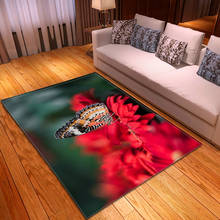Alfombra de mariposa 3D con dibujos animados para habitación de niños, alfombra grande de franela suave de espuma viscoelástica para sala de estar, nueva 2024 - compra barato