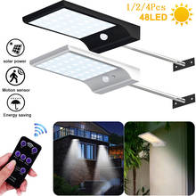48 LED Solar Lamp 3 Modes Outdoor Waterproof Solar Wall Light Remote Control Energy Saving Garden Yard Pathway Street Lamps 2024 - buy cheap
