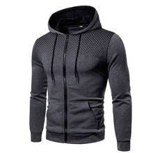 Casaco suéter masculino com capuz, blusão masculino de malha com bolso, zíper outono, 2021 2024 - compre barato