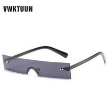 VWKTUUN-gafas de sol rectangulares para mujer, lentes pequeños sin montura, UV400, coloridas, 2020 2024 - compra barato
