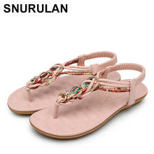 SNURULAN Summer beach sandals; women's shoes; trendy flip flops; flat sandals; women's shoes with crystals; gladiator sandals 2024 - buy cheap