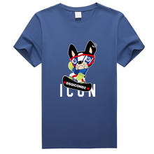 Dsq2-Camiseta 100% de algodón para hombre y mujer, camisa informal con cuello redondo, de manga corta, con logo de perro, estilo veraniego, nueva moda 2024 - compra barato