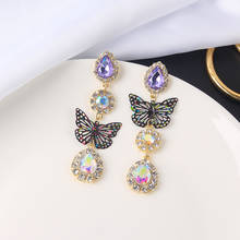MWSONYA New Fashion Korean Butterfly Waterdrop Dangle Earrings For Women Elegant Party Holiday Pendientes Jewelry 2024 - buy cheap