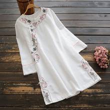 Ropa de estilo chino para mujer, Top Cheongsam, camisa tradicional china, Hanfu Blusa de algodón, Tops chinos para mujer 2021 2024 - compra barato