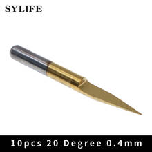 10pcs 0.4mm Titanium Coated Carbide PCB Engraving CNC Bits 20 Degree 1/8" Shank 2024 - buy cheap