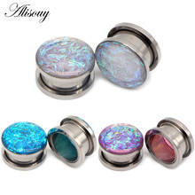 Alisouy 2pc Stainles Steel Colorful Pulley Ear Expander Stretchers Gauges Tunnel Plug Women Men 6mm-25mm Piercing Body Jewelry 2024 - buy cheap