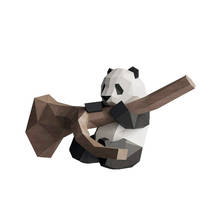Modelo de papel panda no árvore, artesanato de papel 3d, decoração para casa, quebra-cabeça de parede, brinquedos educativos para crianças, presente de aniversário 2024 - compre barato