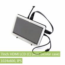 Pantalla táctil capacitiva LCD (C) de 7 pulgadas con carcasa Bicolor, 1024 × 600, HDMI,IPS, compatible con Raspberry Pi/PC,Windows 10/8.1/8/7 2024 - compra barato