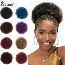 Leeons-coletero Afro rizado de 8 pulgadas para mujer, extensiones de pelo sintético con cordón, elástico, Updo 2024 - compra barato
