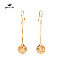 18K Pure Gold Earring Real AU 750 Solid Gold Earrings Good Nice Hollow Beads Upscale Trendy Party Fine Jewelry Hot Sell New 2020 2024 - buy cheap