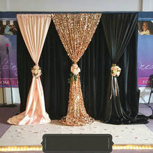 3M x 3M unique black Wedding Backdrop with beautiful Swag Wedding drape and curtain wedding decoration 2024 - buy cheap