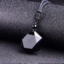Handwork preto obsidian pingente colar obsidian pingente sorte amor jóias de cristal colar mulher presente do homem para 2019 2024 - compre barato