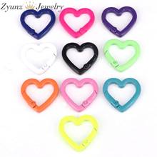 5PCS, Colorful Enamel Heart Spring Clasp, Easy open Spring Gate, Spring Gate Clasp Pendant for purse key jewelry Making 2024 - buy cheap