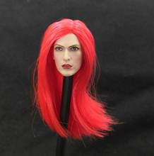 In stock 1/6 scale Alice Head with Red Long Straight Hair for 12''Action Figures Bodies 2024 - buy cheap